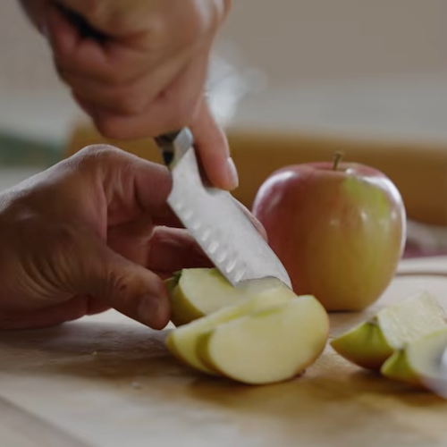 Apple slices cut for tasting